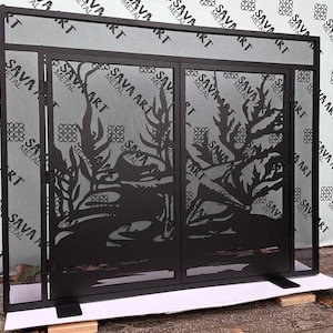 Mamparas para chimenea de metal personalizadas y decorativas 100 % PERSONALIZABLES / Accesorios para chimenea personalizados