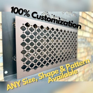 Custom Metal Rear Flange HVAC Diffusers - Bespoke Metal Air Vent Screens - Personalized HVAC Grilles