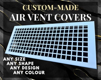 Handcrafted Metal Framed Air Flow Screens - Unique Metal HVAC Grilles with Rear Flange - Personalized Metal Framed Air Passage Grates