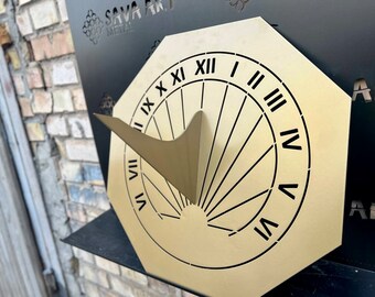 Custom Engraved Metal Sundial | Personalised Anniversary gift | Steel, Aluminum, Corten, Brass Sundial
