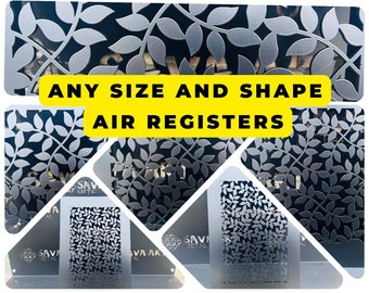 Handcrafted Metal Back Framed Air Flow Grilles - Custom Metal Rear Flange HVAC Registers - Artisan Metal Framed Air Vent Panels