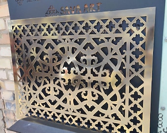 ANY SIZE and DESIGN Aged Brass Vent Covers \ Grilles \ Screens \ Grates | 100% Design and Size Customisation
