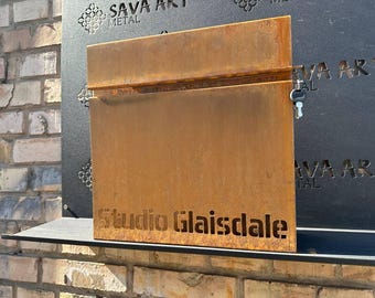 Custom Wall mount Cor-ten steel mailbox | Lord of the Rings inspired Corten PostBox | Unique personalized Mail Box