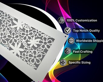 Unique Metal Framed Air Passage Panels - Personalized Metal Air Ventilation Screens with Rear Flange - Custom Crafted Home Accents