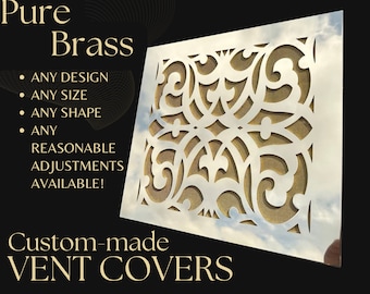 Fully customized PURE BRASS Air Grilles, Custom Vent Covers, Air Registersl, Air diffusers, Ventilation Grilles