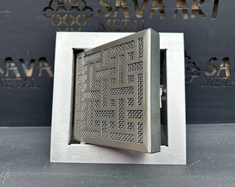 ANY SIZE | Decorative Brushed Stainless Steel access panels with Hinges and Latches | Any design shape & size available