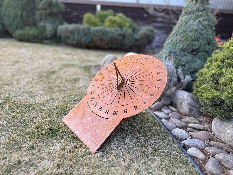 Corten Steel Custom Engraved Metal Sundial | Personalised Anniversary ...