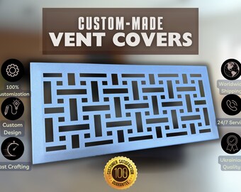 Rear Mounting Frame Handcrafted Custom Vent Grilles - Custom Metal Ventilation Covers - Unique Designs for Your Home