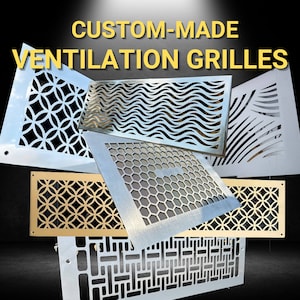 Made-to-Order Metal Framed Air Vent Covers - Unique Home Enhancements - Rear Flange Unique Metal Framed Air Vent Screens