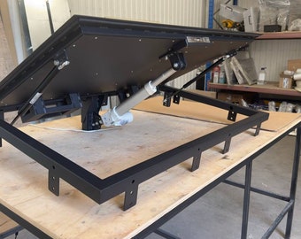 Tailored Floor Hatch with Electric lifting system - Made-by-Measure Steel Floor Access Door with Remote controlled opener