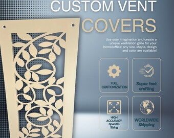 Custom Metal Framed HVAC Registers - Handcrafted Metal Air Diffusers with Rear Flange - Artisan Metal Air Flow Panels with Back Frame