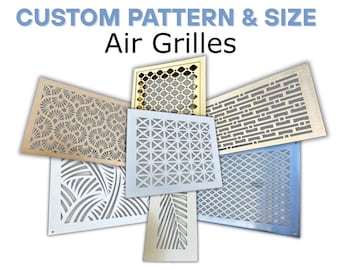 Tailored Metal Vent Covers - Personalized Steel Rear Flange Air Passage Grilles - Max Width/Length - 60 x 80 inches