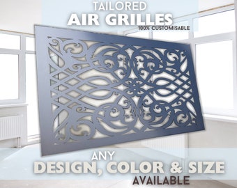 Rear Flange Tailored Air Vent Covers with Back Frame - Choose Your Style. 20 Gauge Steel / 1mm thick piece