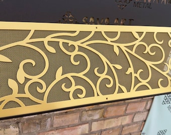 Handcrafted Flat Metal Cabinet Air Vent Mesh Panels - Artisan Metal Air Passage Grates - Custom Metal Air Passage Grates