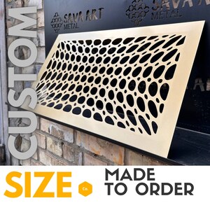 Custom Size and Design Personalized Metal Framed Air Passage Grilles - Rear Mounting Handcrafted Metal Framed Air Diffusers