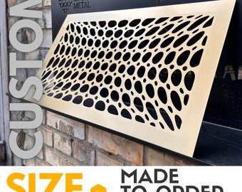 Custom Size and Design Personalized Metal Framed Air Passage Grilles - Rear Mounting Handcrafted Metal Framed Air Diffusers