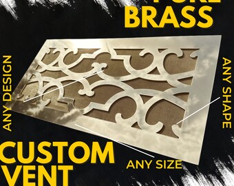 Fully customized PURE BRASS Air Grilles, Custom Vent Covers, Air Registersl, Air diffusers, Ventilation Grilles