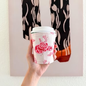Pink Cowgirl Coffee Cup Sleeve: Reusable Cup Cozy