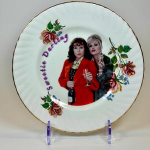 Absolutely Fabulous Patsy and Adina RePurposed Vintage Plate