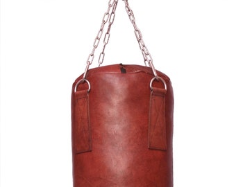 Vintage Brown Heavy Leather Punching Bag (Un-Filled)