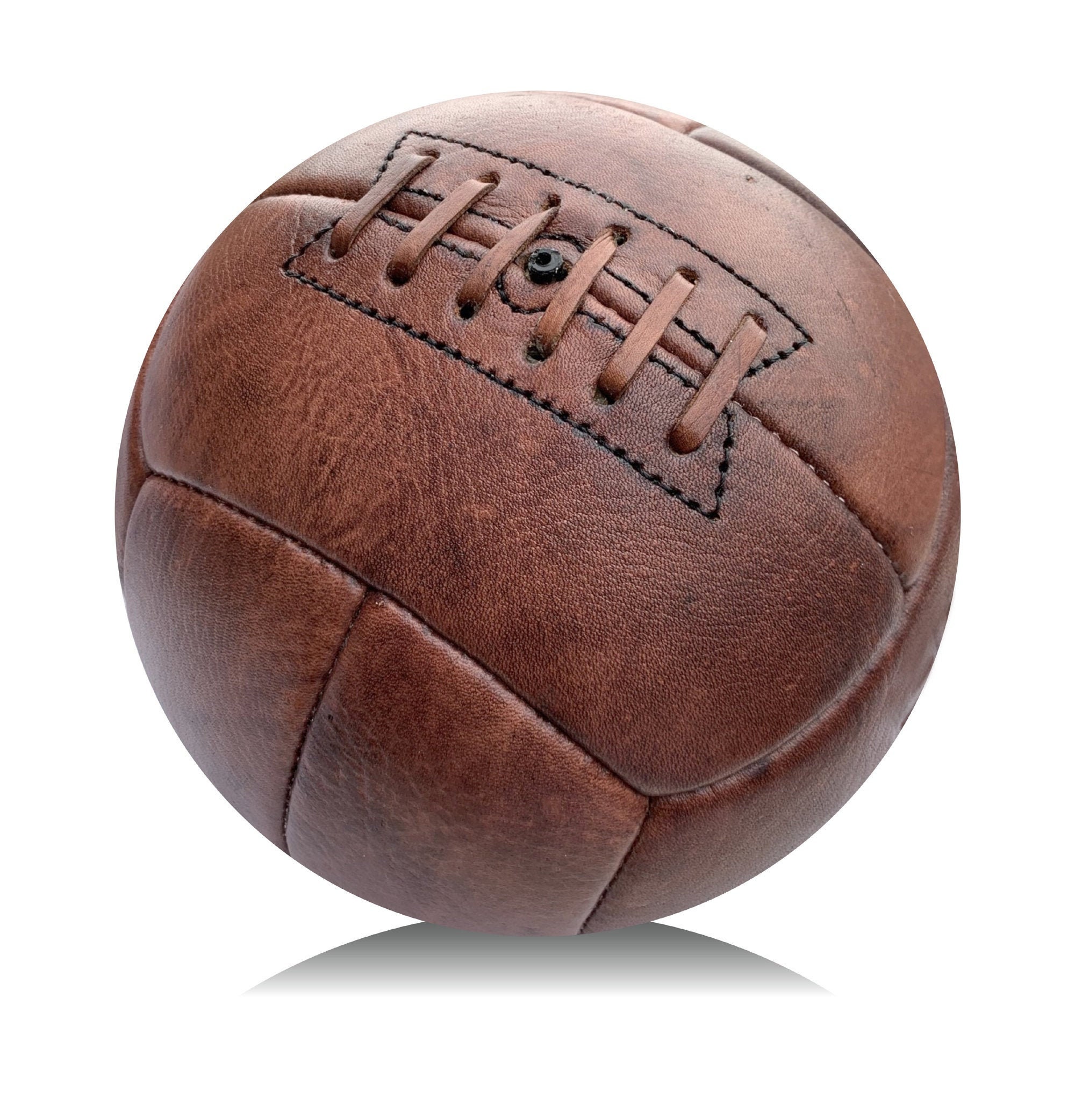 Leather Rugby Ball - Heritage Brown - Vintage Style Handmade