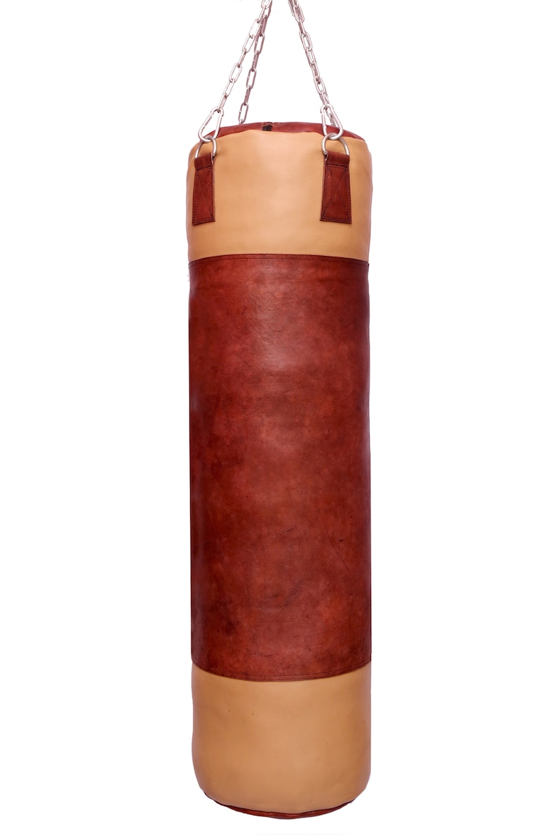 Cream/brown Heavy Leather Punching Bag unfilled Etsy