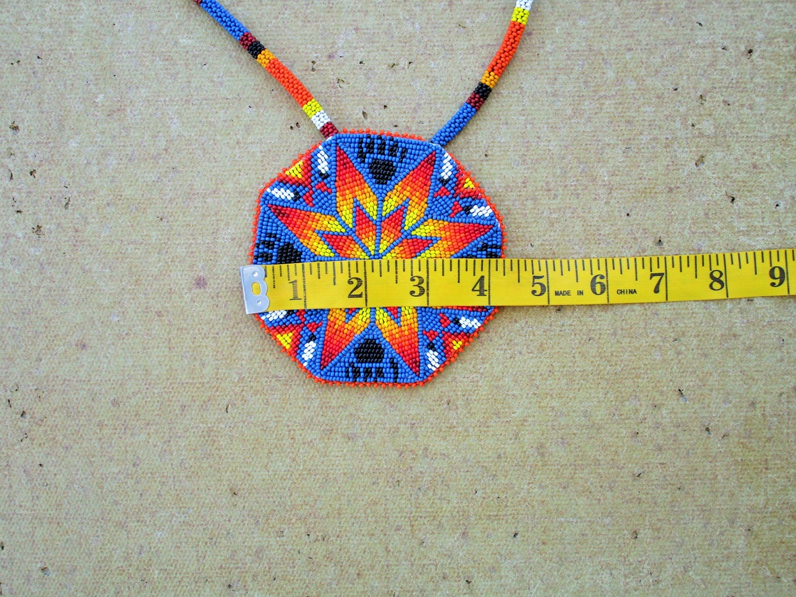 Native American Beaded Medallion Bead Medallion Native Bead Etsy