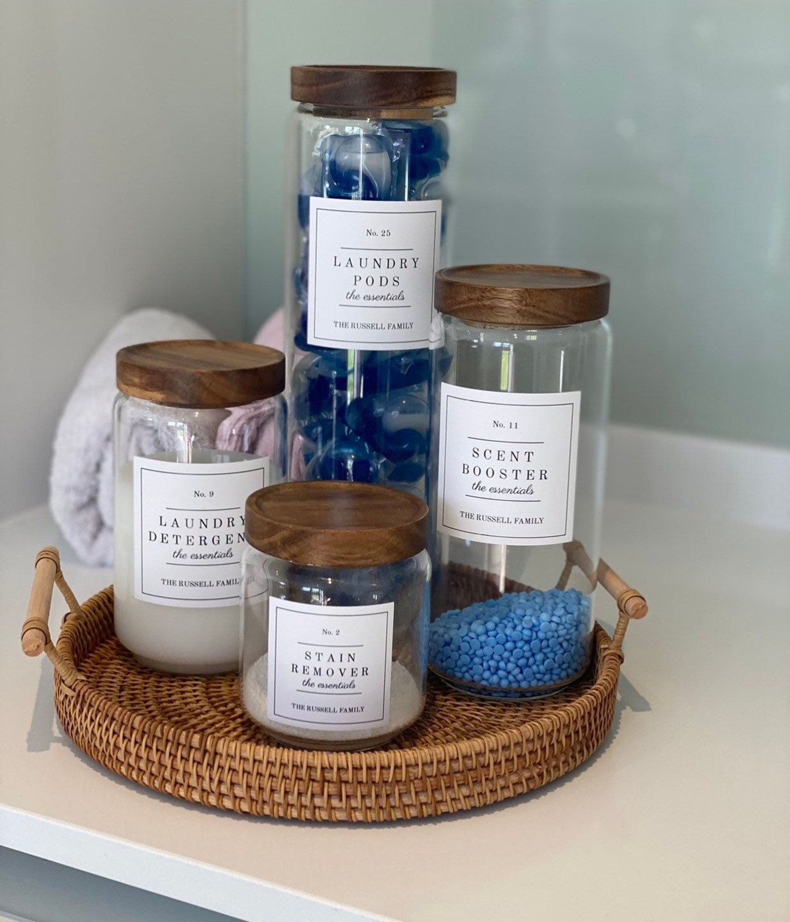 Personalised Laundry Jars Organisation Sustainable Etsy UK