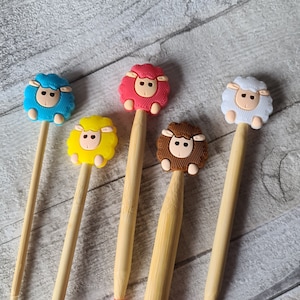 Cute Sheep Knitting needle huggers, Stitch stoppers, Point protectors,  Notions.