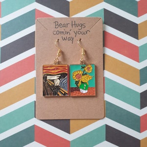 Famous Paintings Scream Quirky Earrings Unusual Gift Jewellery
