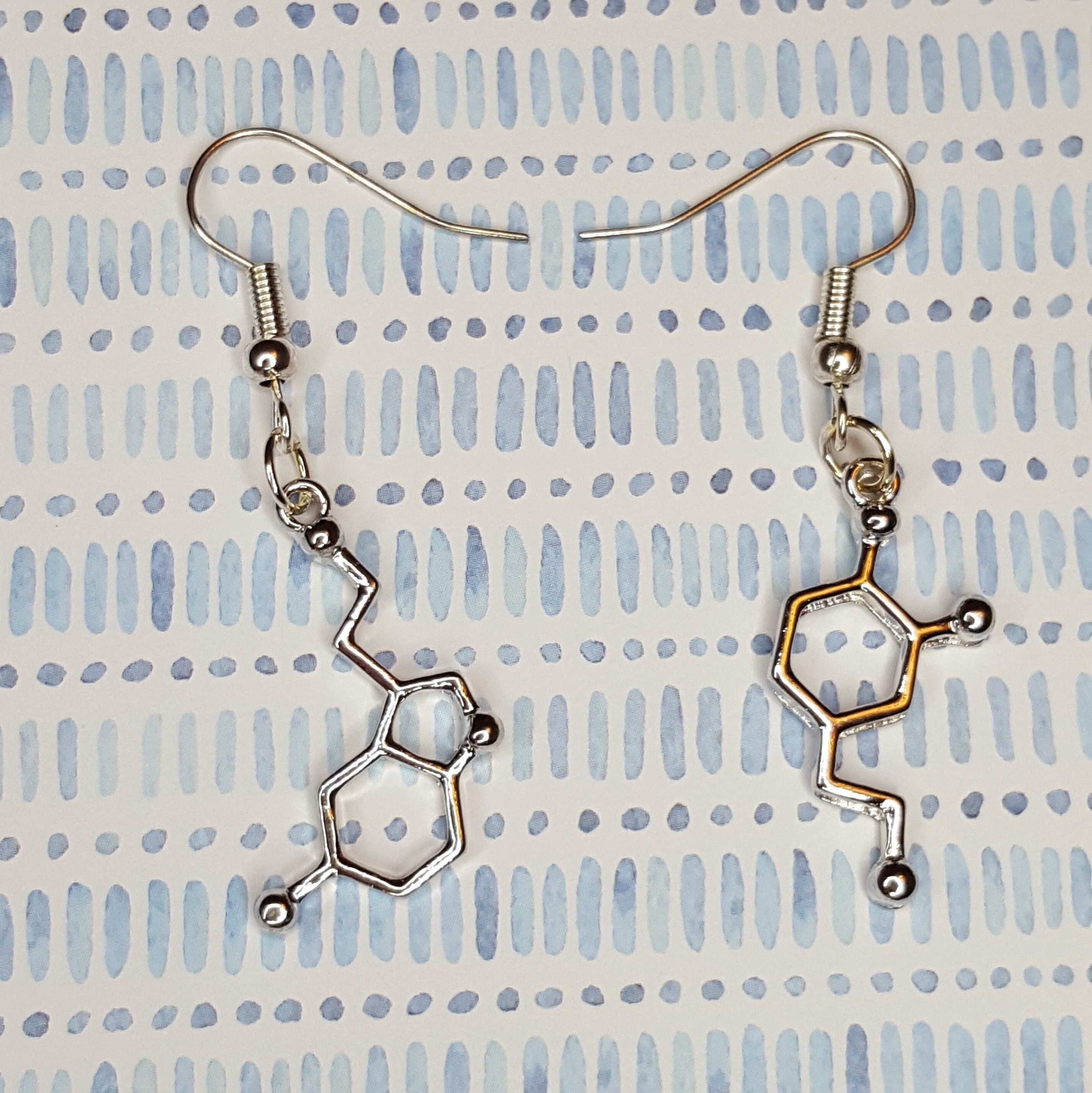 Cute Dopamine & Serotonin Quirky Earrings Unusual Jewellery Gift