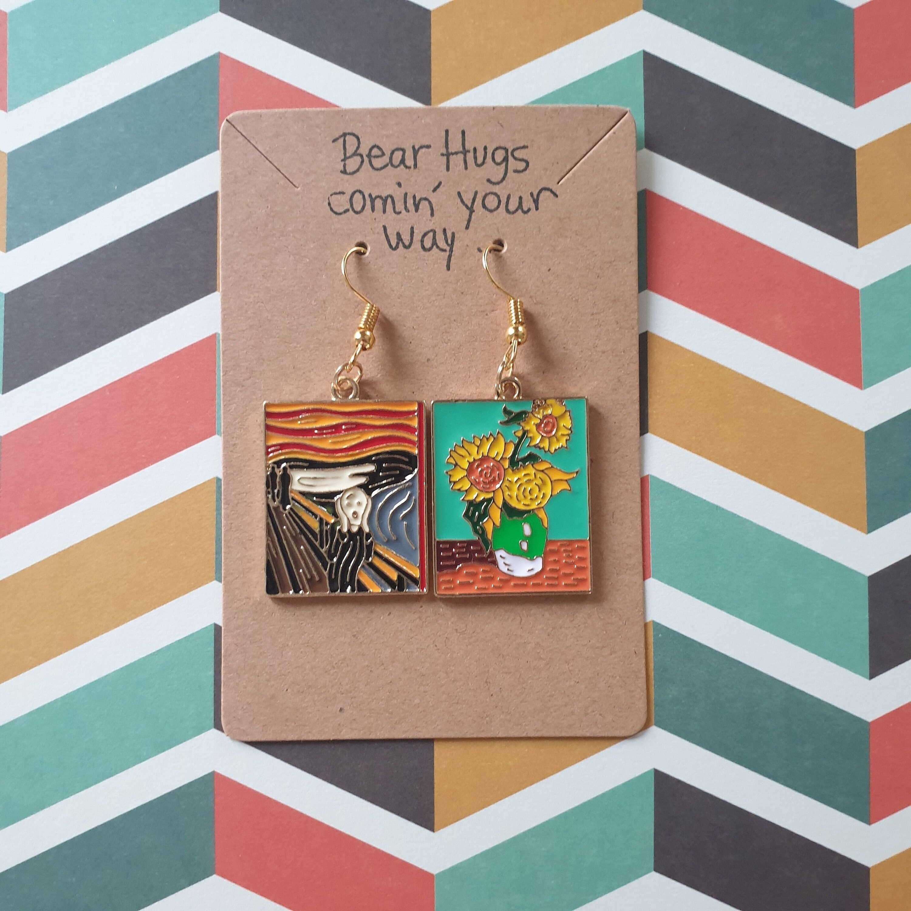 Famous Paintings Scream Quirky Earrings Unusual Gift Jewellery