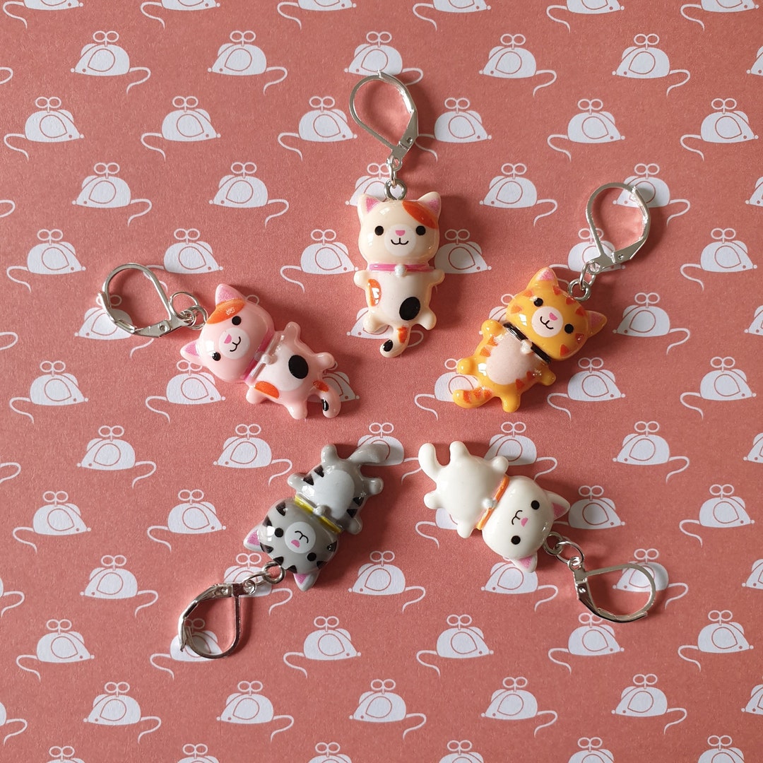 Cute Cat Stitch Marker Knitting Crochet Gift Place Holder Progress