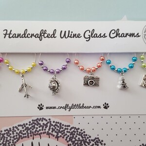 Travel Wine Glass Charms Set of 6 Perfect Quirky Gift for Wine Lovers image 3