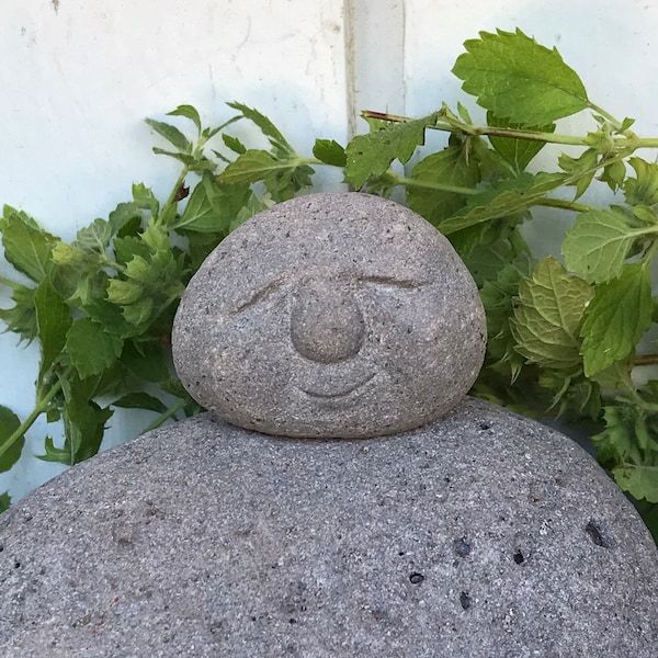 Hand-Carved Happy Rock™ #1599