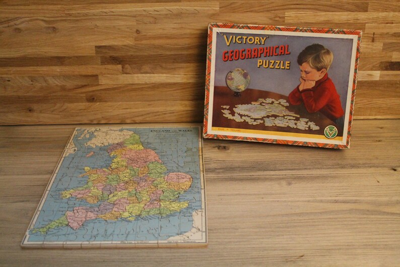 Vintage Wooden Puzzle Of England And Wales