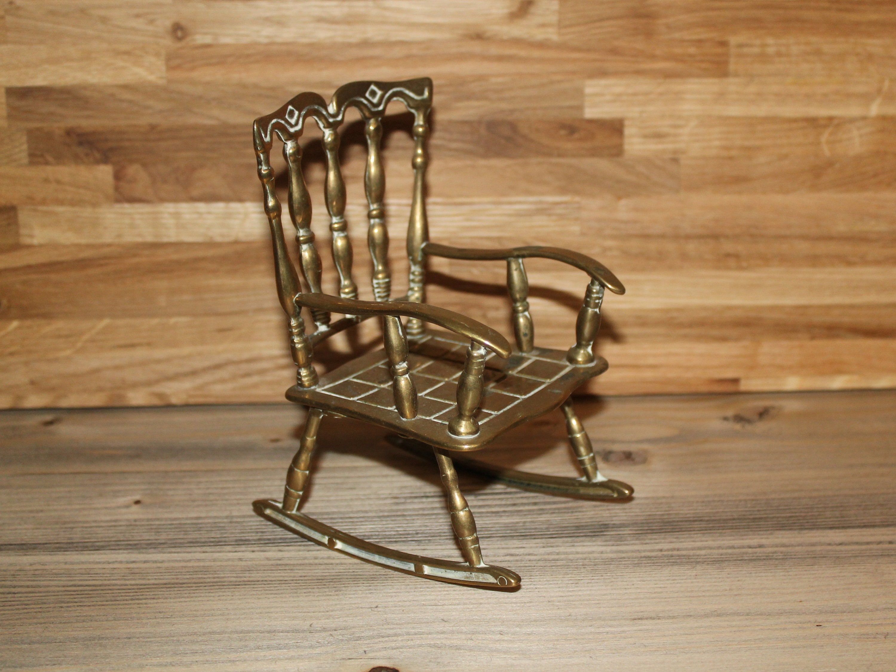 Vintage Miniature Brass Rocking Chair. Etsy