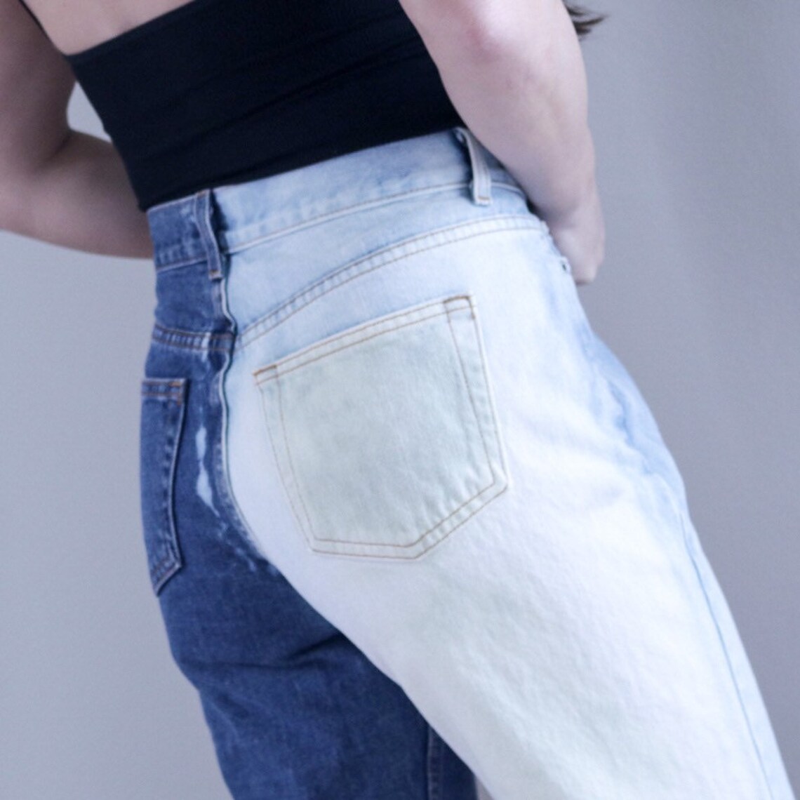 Distressed Jeans Custom Jeans Bleach Denim Bleach Jeans Etsy