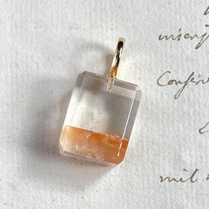Rare Find Orange Amphibole Pendant Amphibole Quartz Pendant Inclusion Quartz Crystal Minimalist jewelry quartz gemstone Christmas gift her