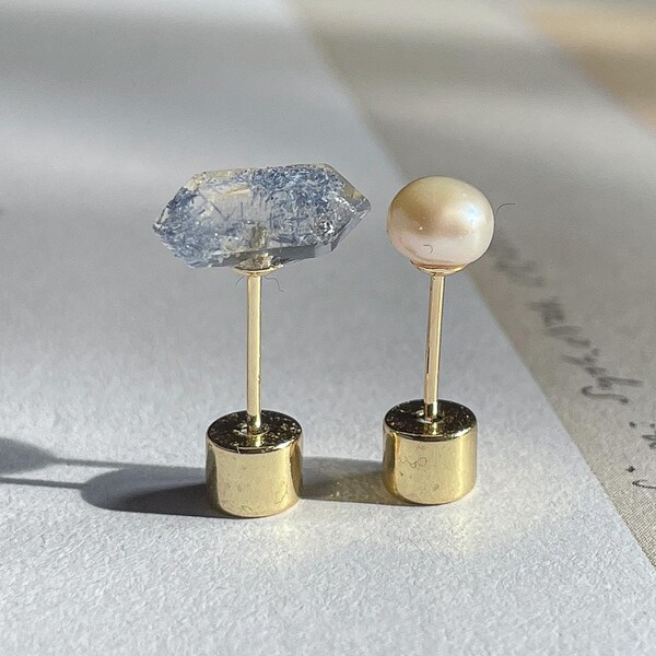 Dumortierit Quarz Ohrstecker Kristall Ohrstecker Ohrring Perle Ohrstecker Rohe Dumortierit Kristall Schmuck Geschenk für beste Freundin