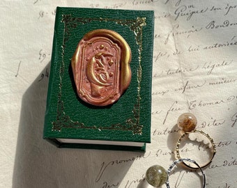 Magic Book Gift Box Ring Gift Box Vintage Box Love story Miniature Book Curiosity Keepsake storage Ring Box Wax Seal Whimsical Ring Box