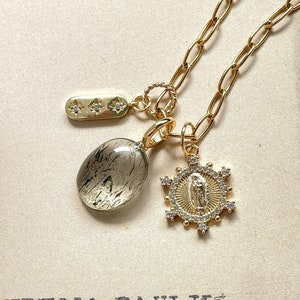 Epidote Inclusion Quartz Green inclusion Natural Quartz Cabouchon Pendant clear quartz charm pendant crystal Jewelry