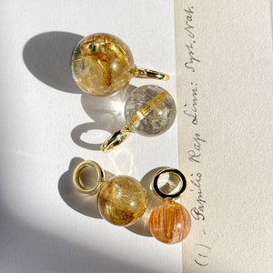 Rutilated Quartz Sphere Charm Rutile Quartz Charm Natural Golden Rutile Rutile Crystal jewlery Crystal Charm Crystal Jewellery Rutile Sphere