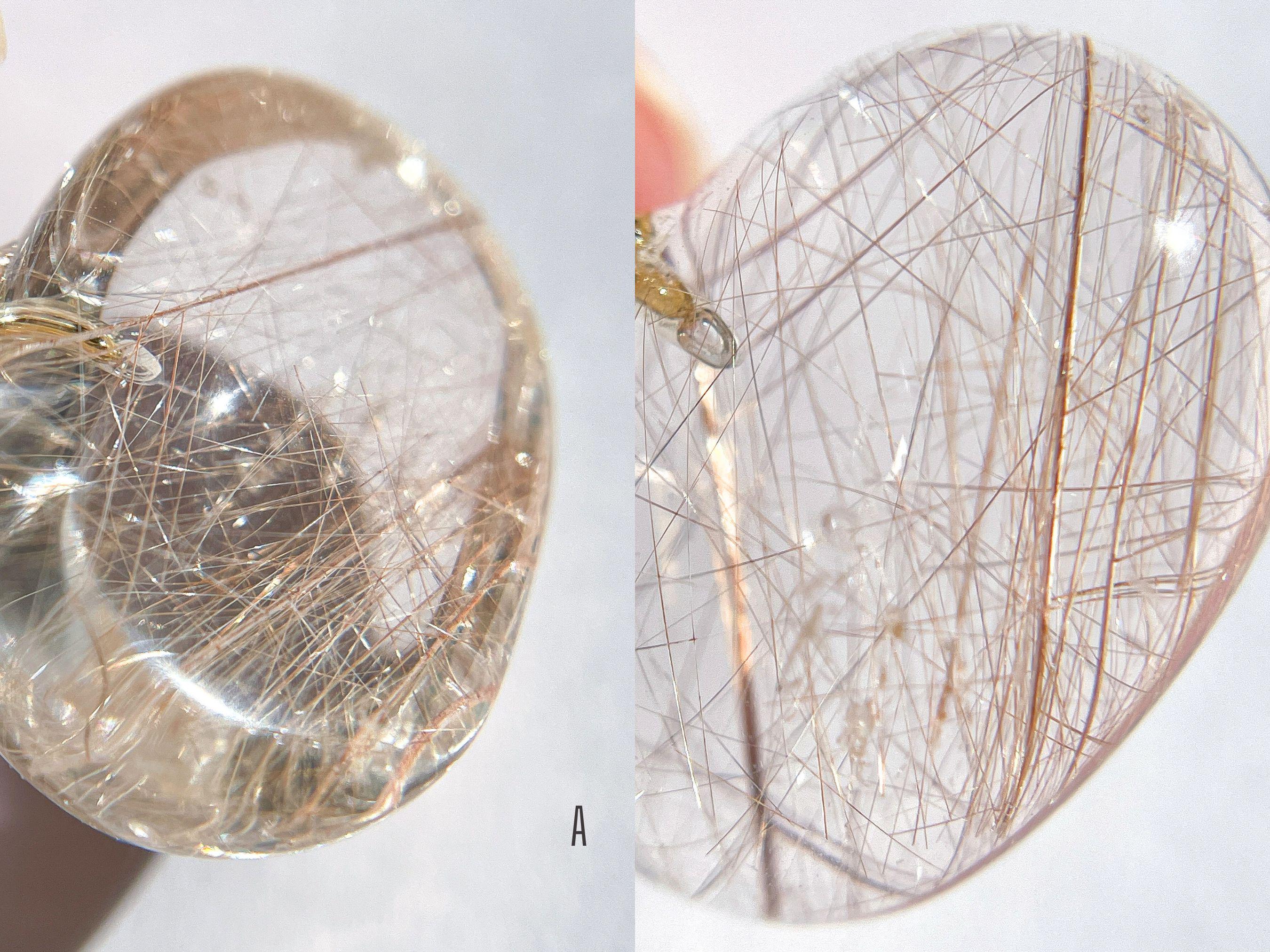 Pink Rutilated Quartz Pink Rutile Quartz Pendant Rutile Necklace Rutilated Quartz Oval ...