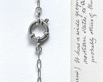 Customised Silver Stainless Steel Necklace Silver Paper Clip Chains Versatile Necklace Layering Necklace Tarnish Resistance Jewelry for him
