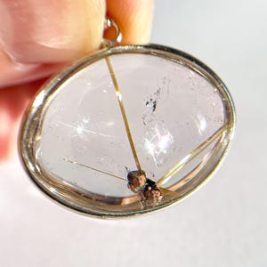 Pingente de Quartzo Rutilado Dourado com Gema de Rutilo em Formato de Estrela, Pingente em Prata de Lei, Joia com Cristal de Rutilo Dourado Natural, Colar de Quartzo Rutilado