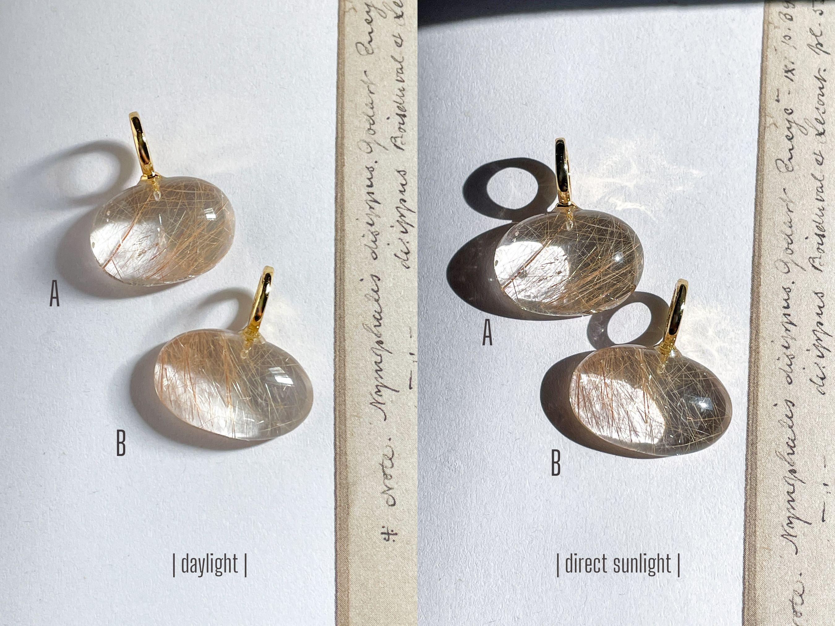 Pink Rutilated Quartz Pink Rutile Quartz Pendant Rutile Necklace Rutilated Quartz Oval ...