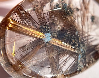 Copper Gold Star Rutile Quartz Rutile Quartz Crystal Pendant Rutilated Natural Gemstone jewellery