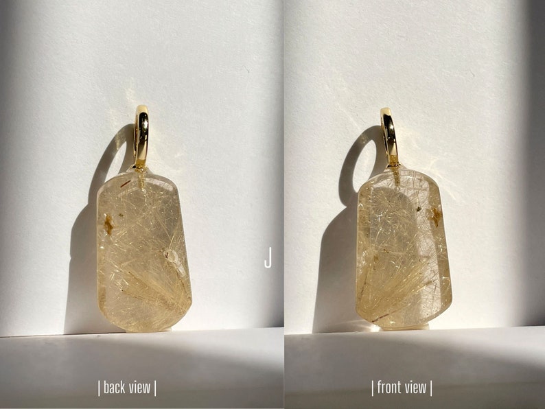 Agate Geode and Golden Rutilated Quartz Pendant main image 1