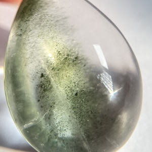 Chlorite in Quartz Teardrop Pendant Thousand layers Garden Quartz Pendant lodolite inclusion Quartz Green droplet Necklace crystal gift